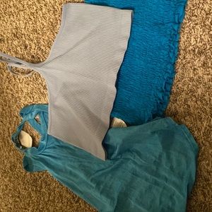3 blue crop top pack